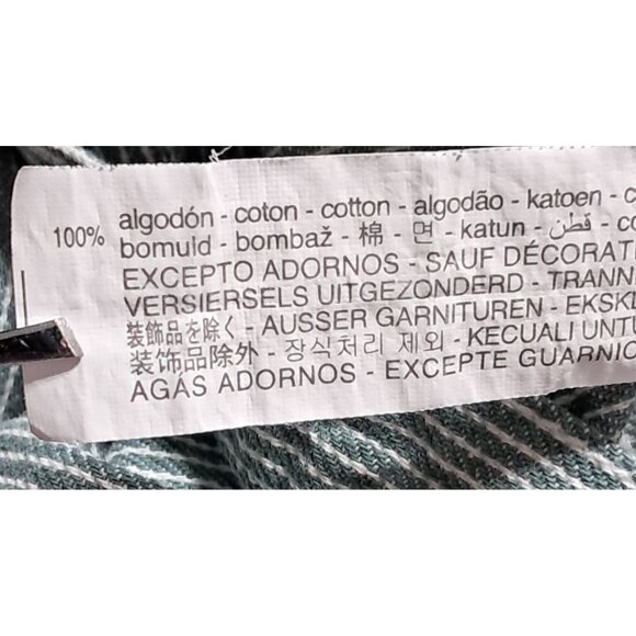 Zara Overalls Green Striped Denim With Front Pockets Adjustable Straps Size 3-4 - Picture 11 of 11